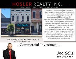 Plus de détails pour 104 S Main St, Kendallville, IN - Commerce de détail à vendre