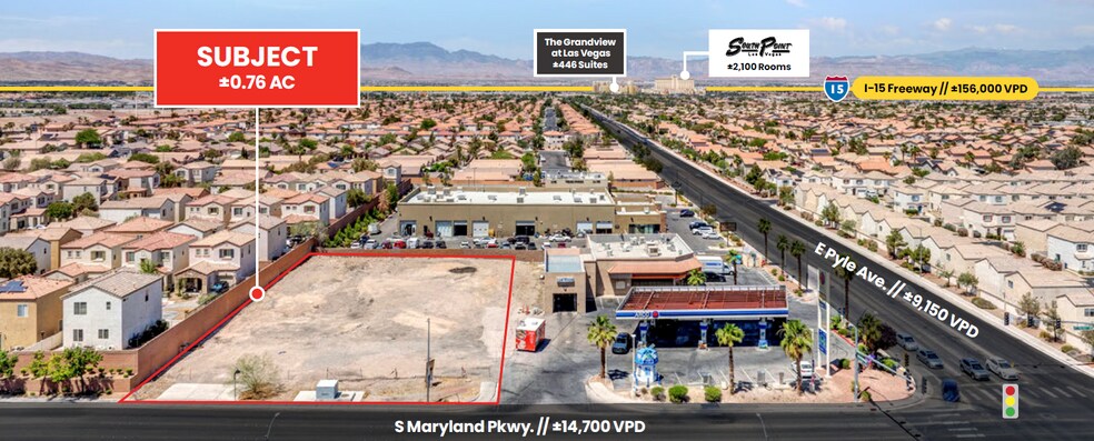 S Maryland Pkwy & E Pyle Ave, Las Vegas, NV for lease - Aerial - Image 2 of 10