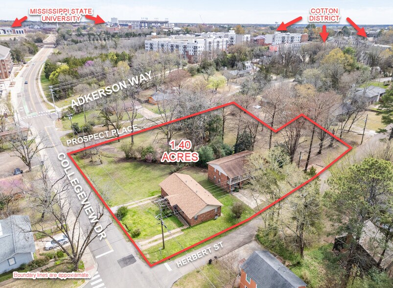 202 College View St, Starkville, MS for sale - Aerial - Image 1 of 24
