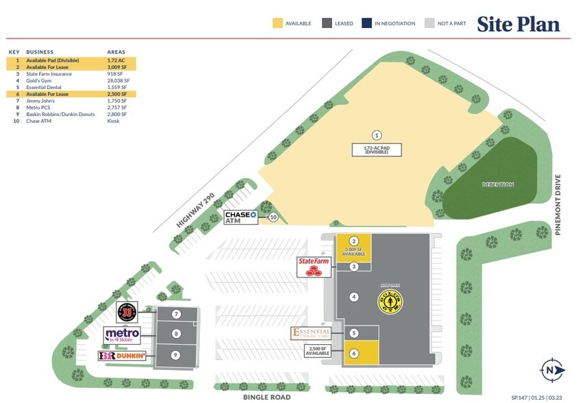 NEQ of U.S. Highway 290 and Bingle Road, Houston, TX for lease - Site Plan - Image 2 of 2