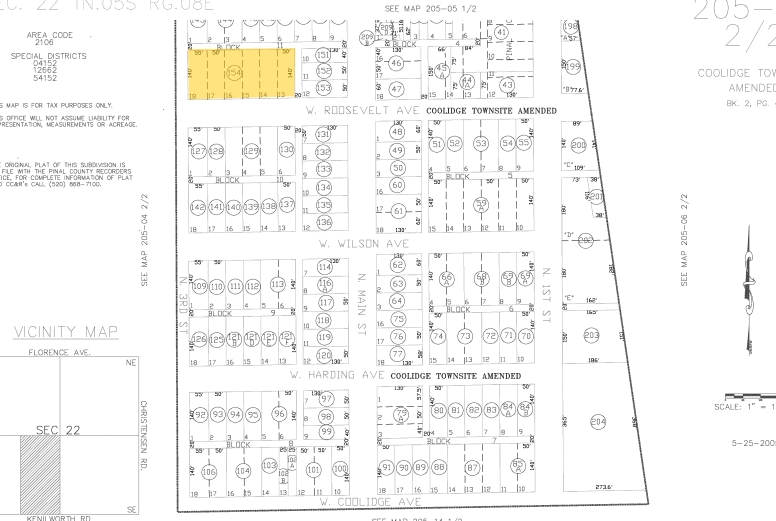 155 S 3rd St, Coolidge, AZ à vendre Plan cadastral- Image 1 de 1