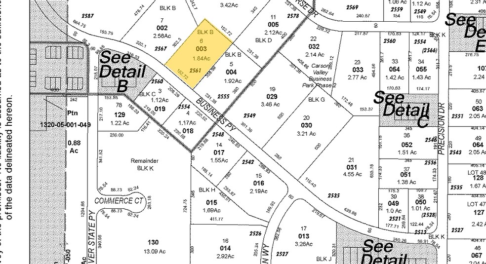 2561 Business Pky, Minden, NV à louer - Plan cadastral - Image 2 de 3