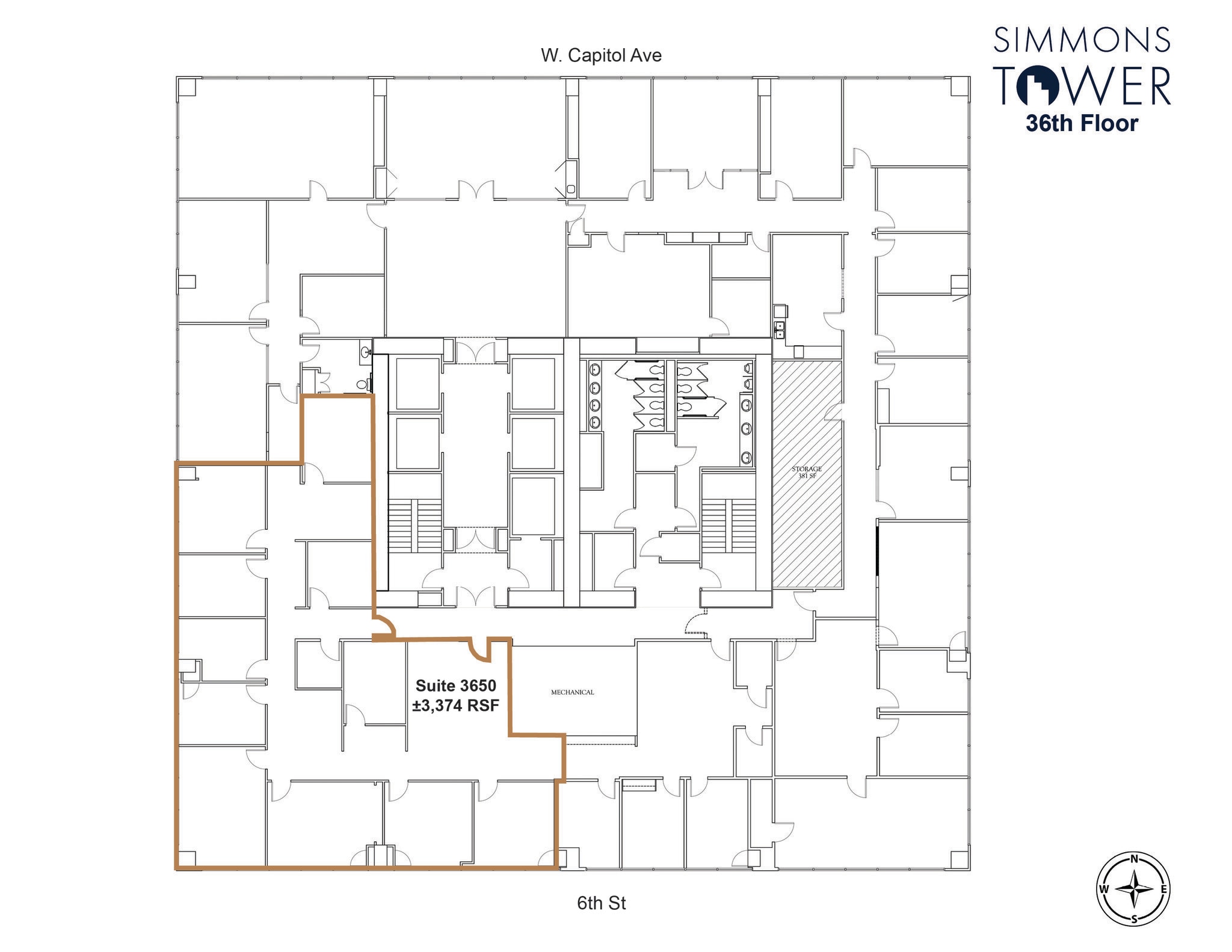 425 W Capitol Ave, Little Rock, AR à louer Plan d’étage- Image 1 de 1