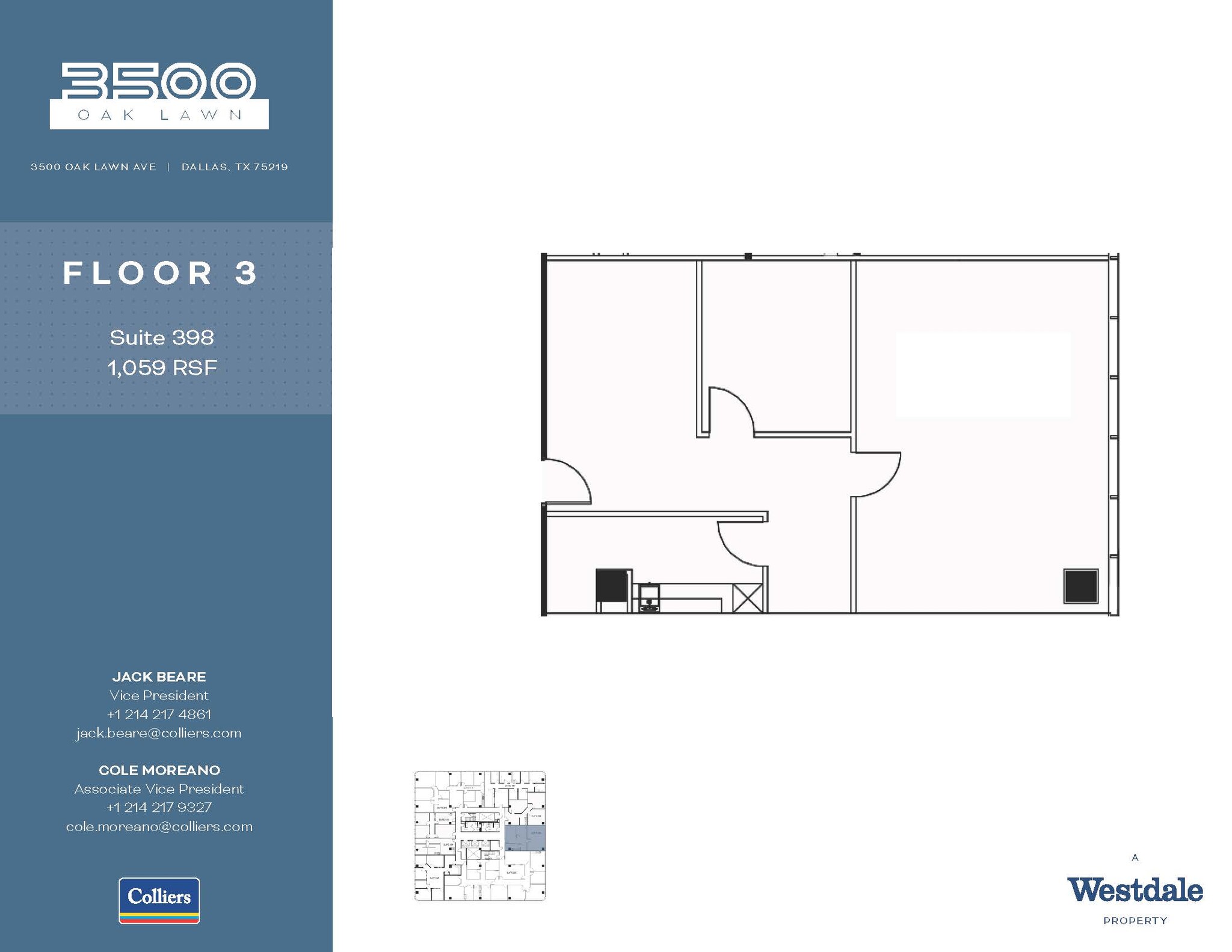 3500 Oak Lawn Ave, Dallas, TX à louer Plan d  tage- Image 1 de 1