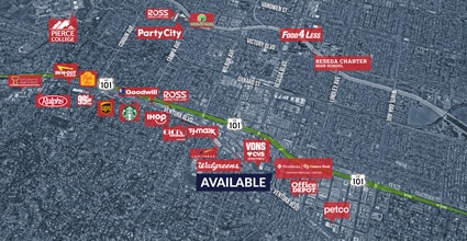 18356-18388 Clark St, Tarzana, CA - Aerial  map view