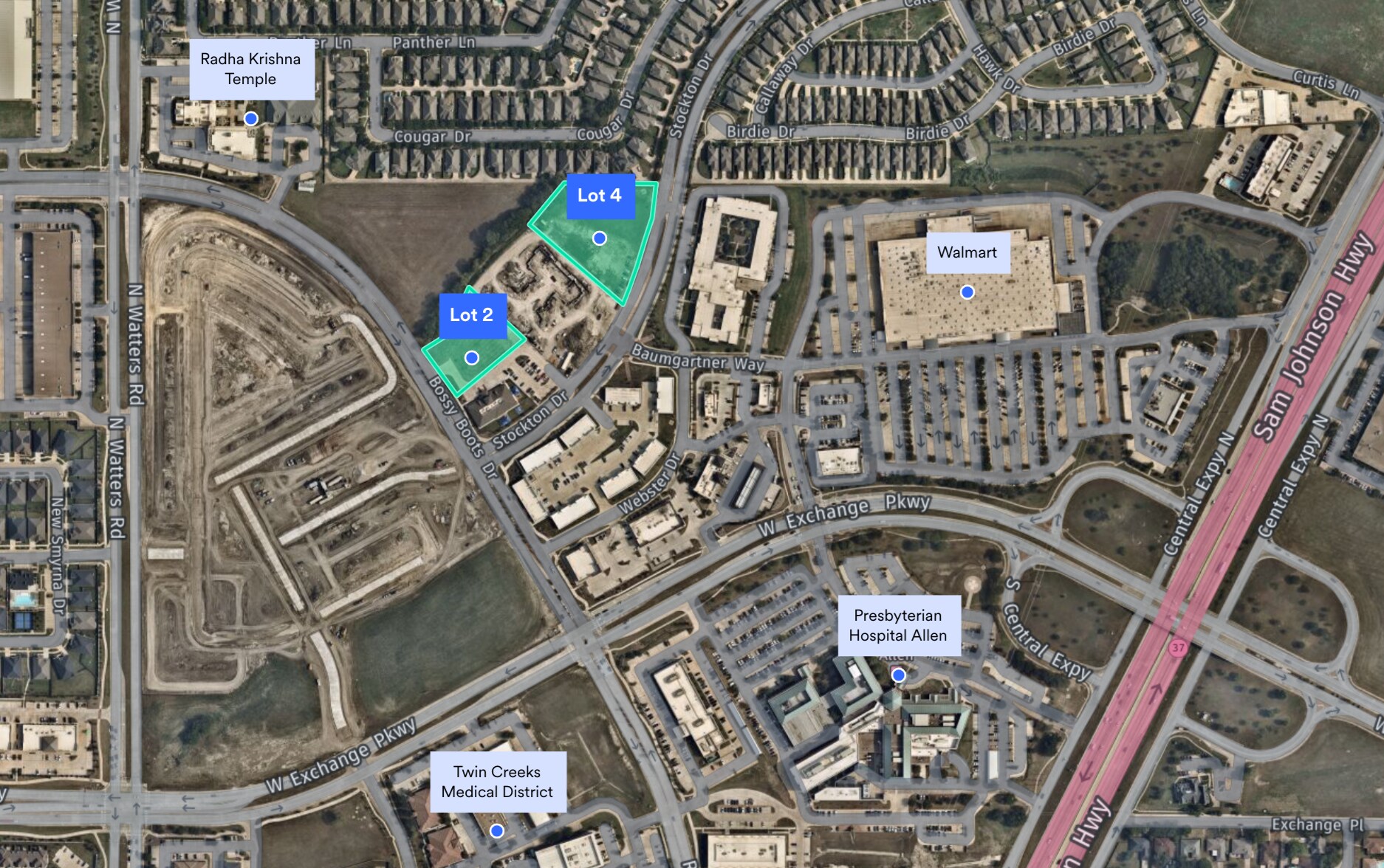 W Exchange Pkwy & Bossy Boots Dr, Allen, TX for sale Aerial- Image 1 of 7