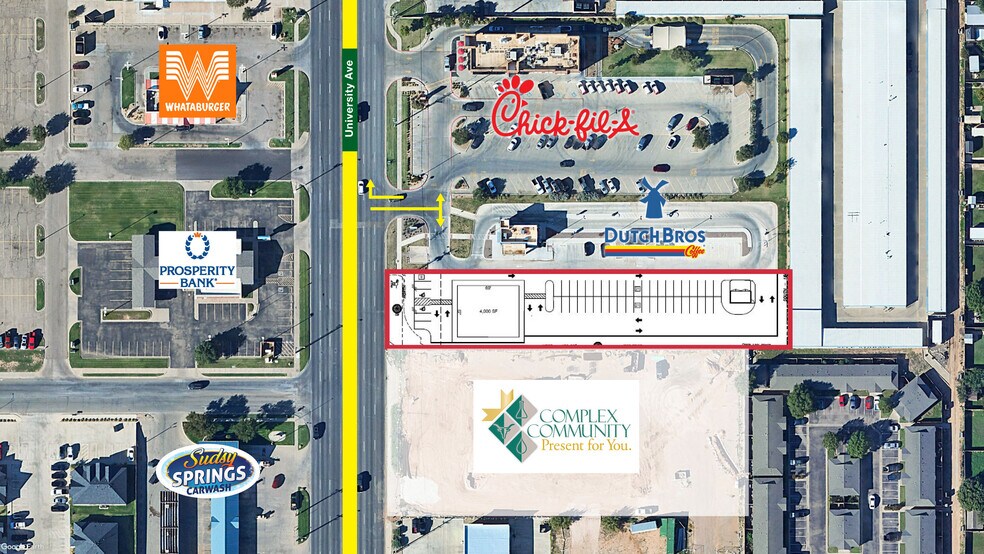 8233 University Ave, Lubbock, TX à louer - Photo du bâtiment - Image 2 de 3