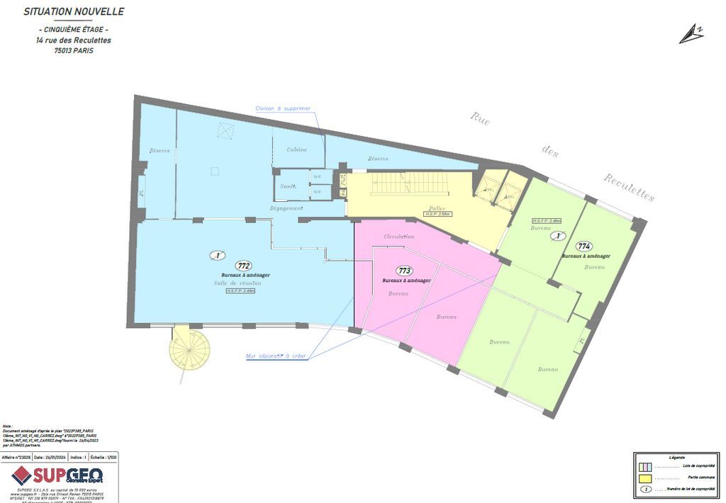 14 Rue Des Reculettes, Paris, PAR 75013 - Unit Lot 5e - - Floor Plan - Image 1 of 5