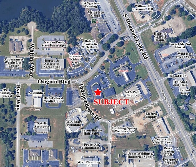 107-109 Osigian Blvd, Warner Robins, GA for lease - Aerial - Image 3 of 6