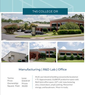 More details for 745 College Dr, Dalton, GA - Industrial for Lease