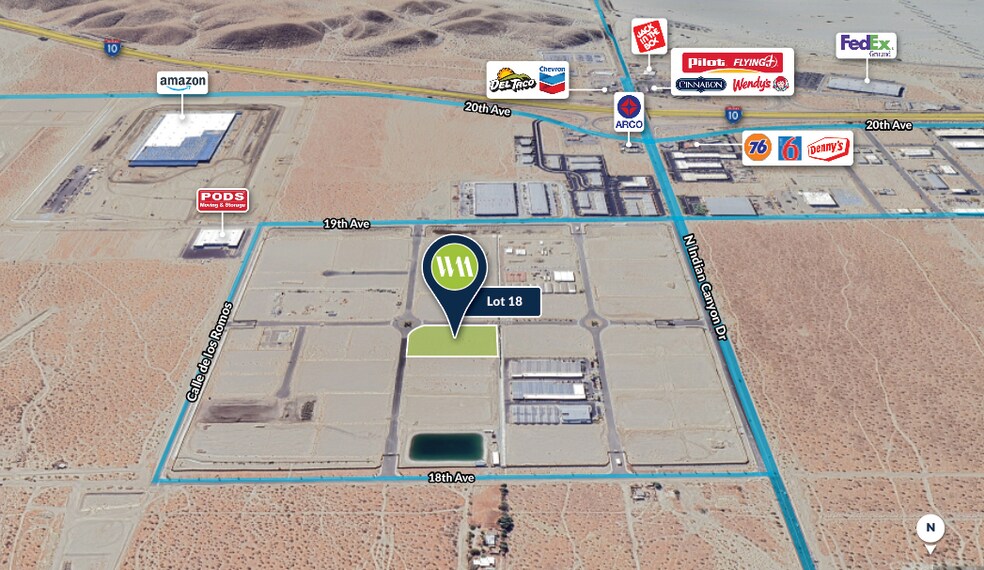 3.27-Acres N Indian Canyon Dr, Desert Hot Springs, CA à vendre - Aérien - Image 2 de 5