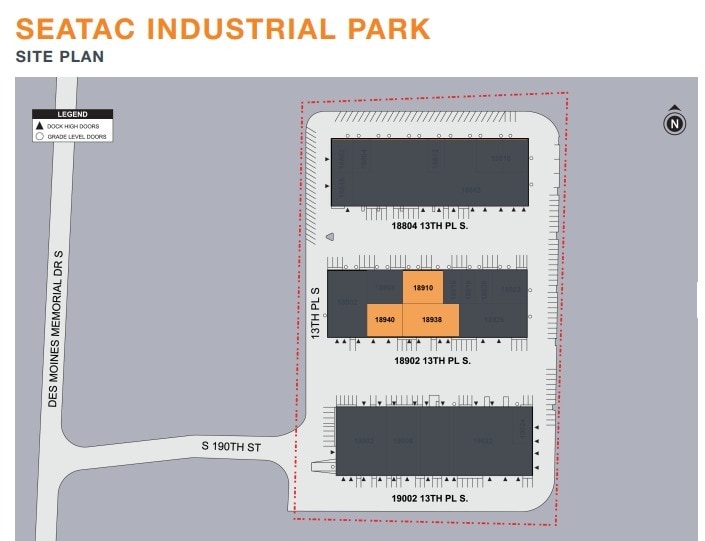 18802-18848 13th Pl S, Seatac, WA à louer Plan d’étage- Image 1 de 1