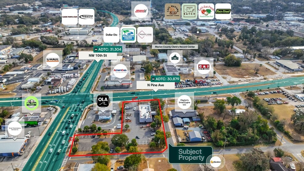 908 NW Pine Ave, Ocala, FL for sale - Aerial - Image 3 of 3