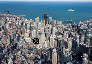 605 N Clark St, Chicago, IL - AÉRIEN  Vue de la carte