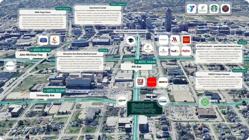 1223 6th Ave, Des Moines, IA à vendre - Aérien - Image 2 de 2