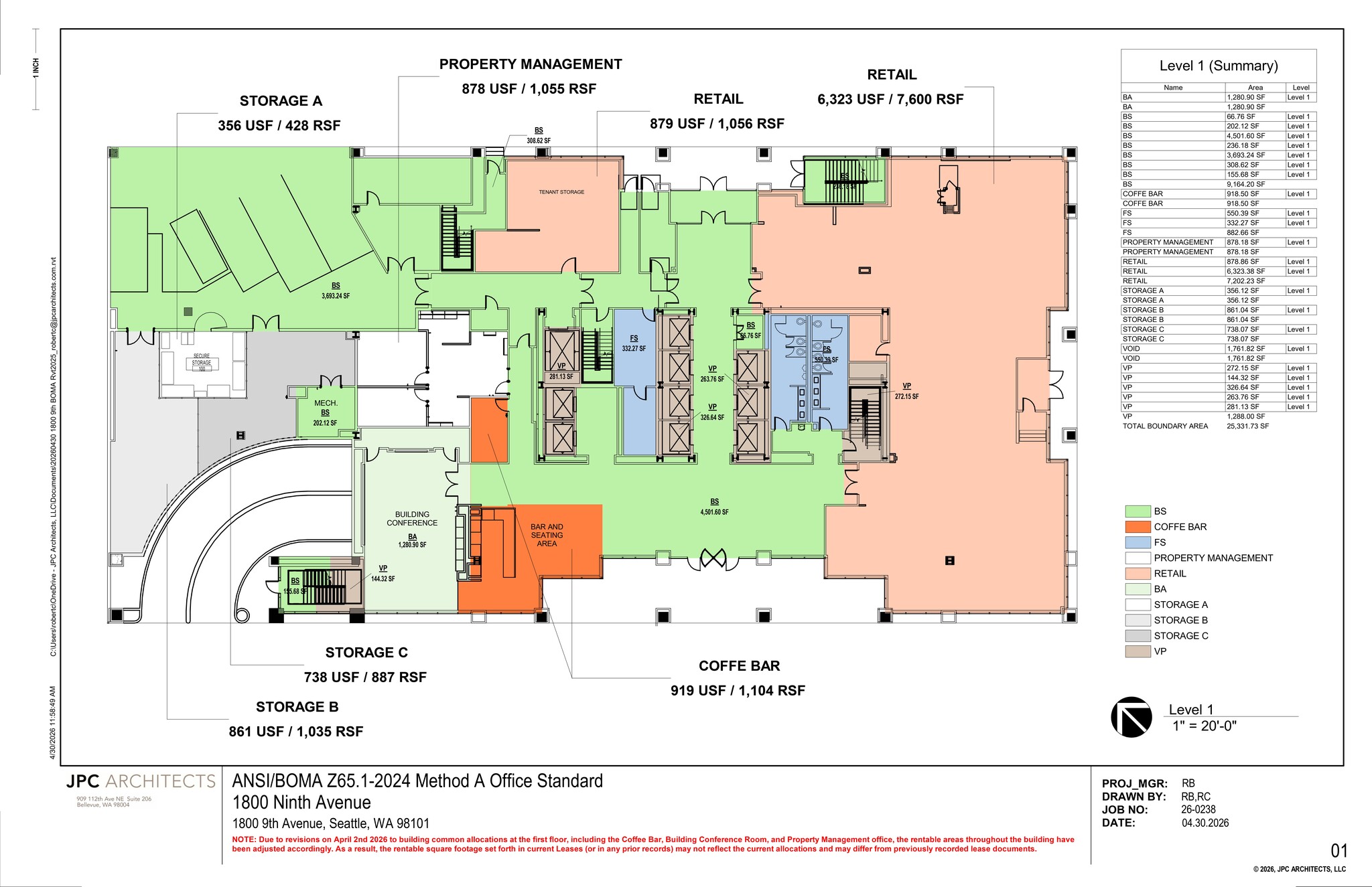 1800 9th Ave, Seattle, WA à louer Plan de site- Image 1 de 1