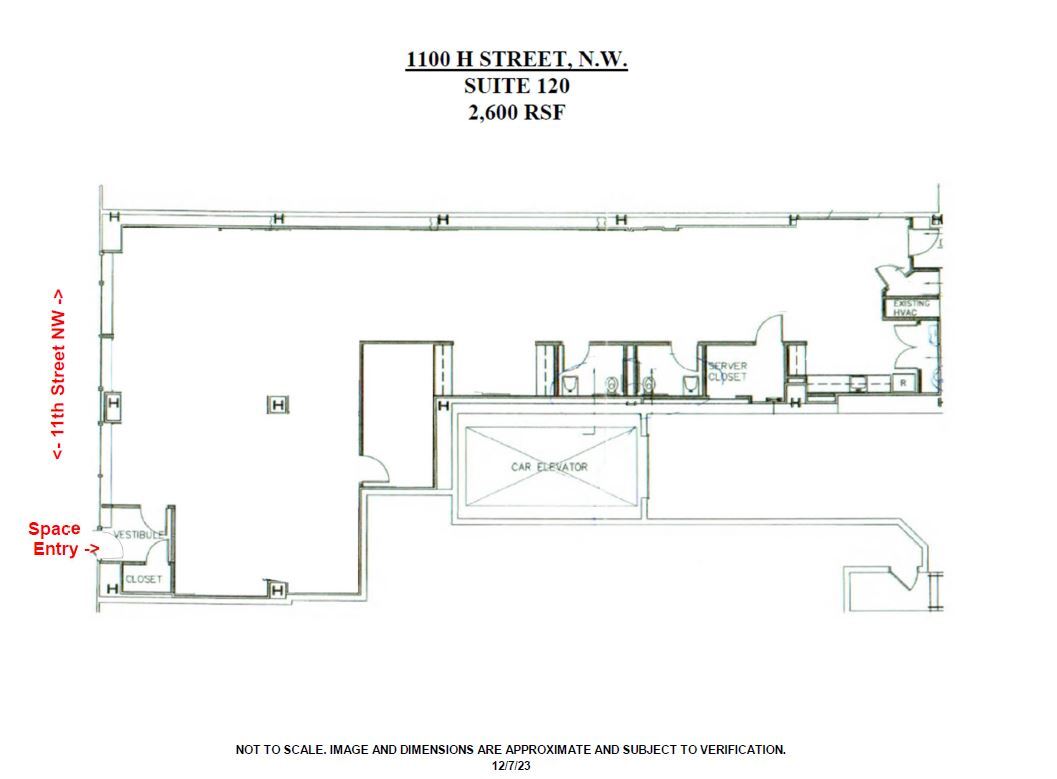 1100 H St NW, Washington, DC à louer Plan d’étage- Image 1 de 11