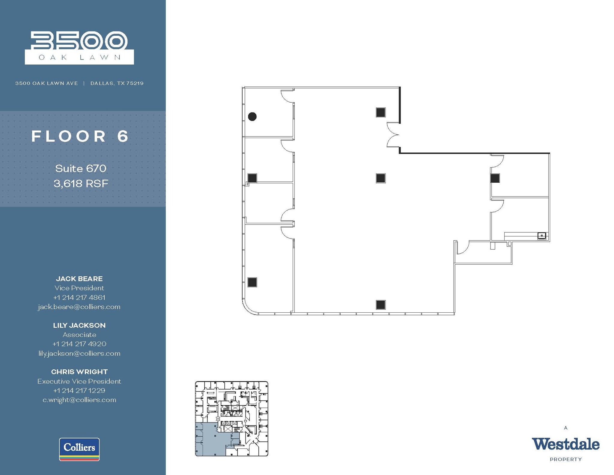 3500 Oak Lawn Ave, Dallas, TX for lease Floor Plan- Image 1 of 2