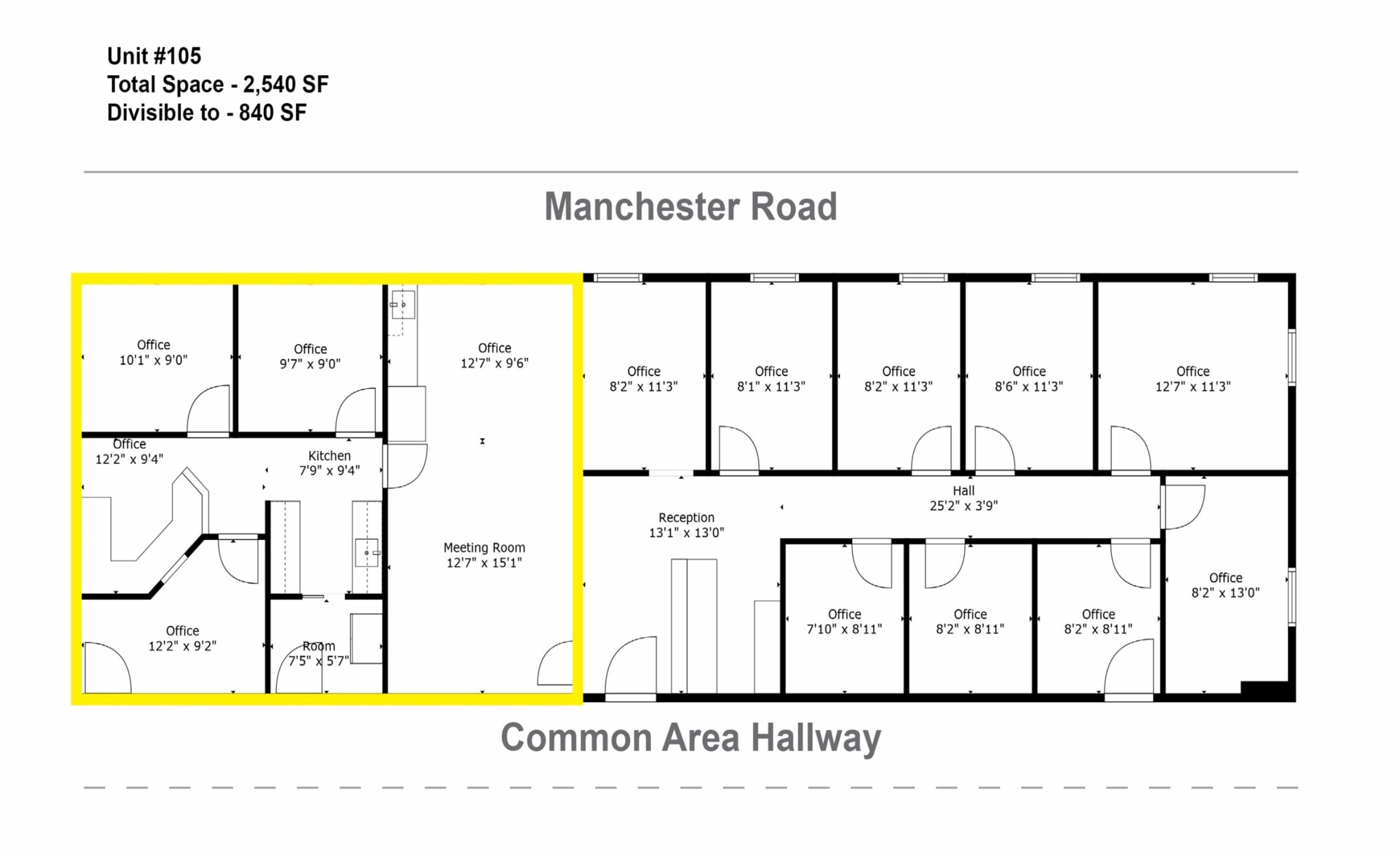 416 E Roosevelt Rd, Wheaton, IL à louer Plan d’étage- Image 1 de 1
