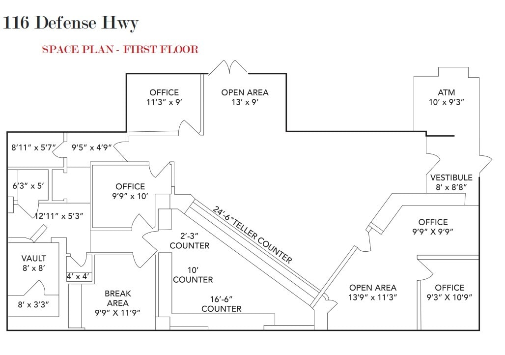 116 Defense Hwy, Annapolis, MD à louer Plan d’étage- Image 1 de 1