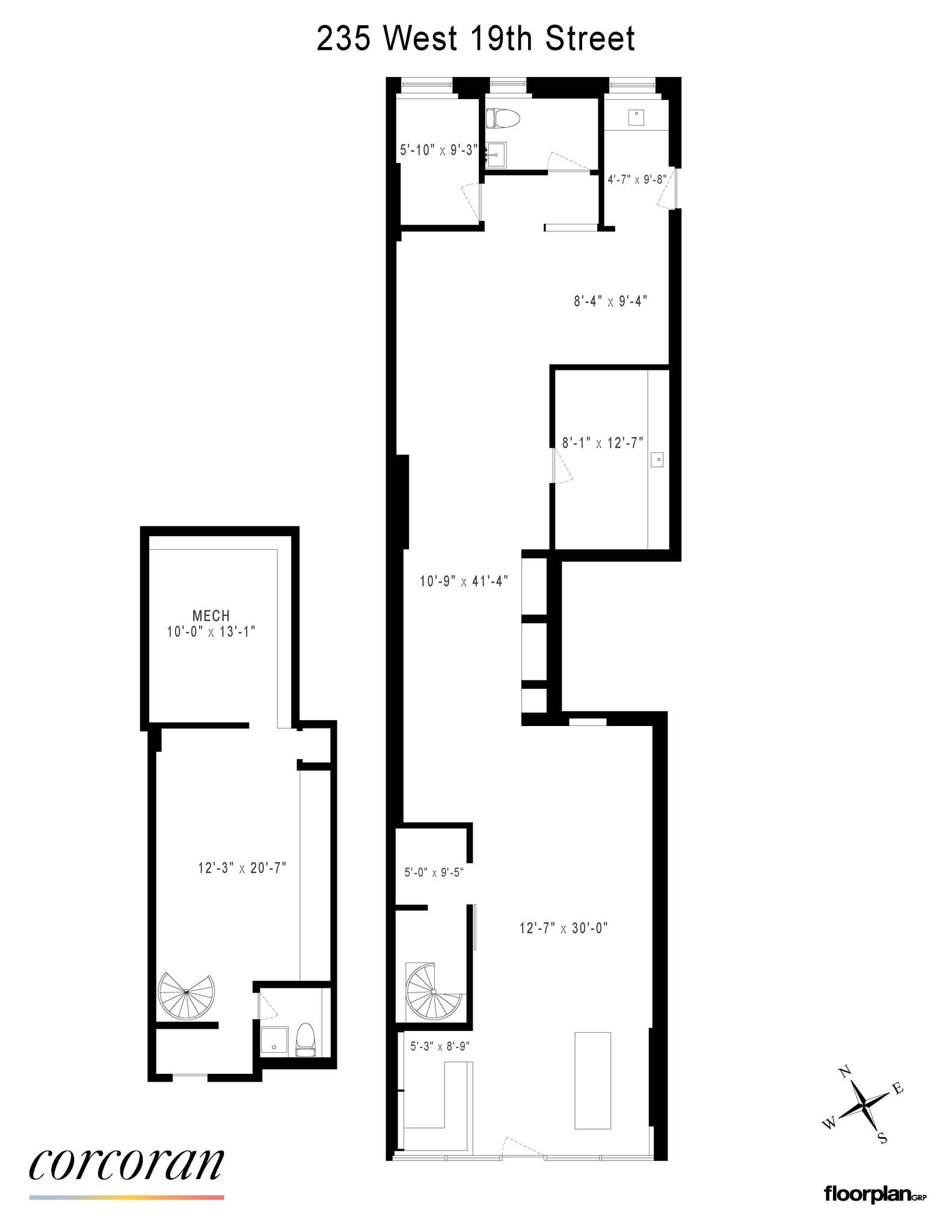235 W 19th St, New York, NY à louer Plan d’étage- Image 1 de 2