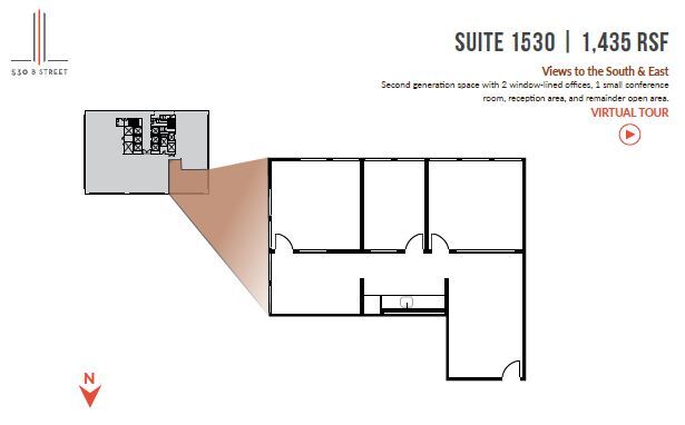 530 B St, San Diego, CA à louer Plan d  tage- Image 1 de 1