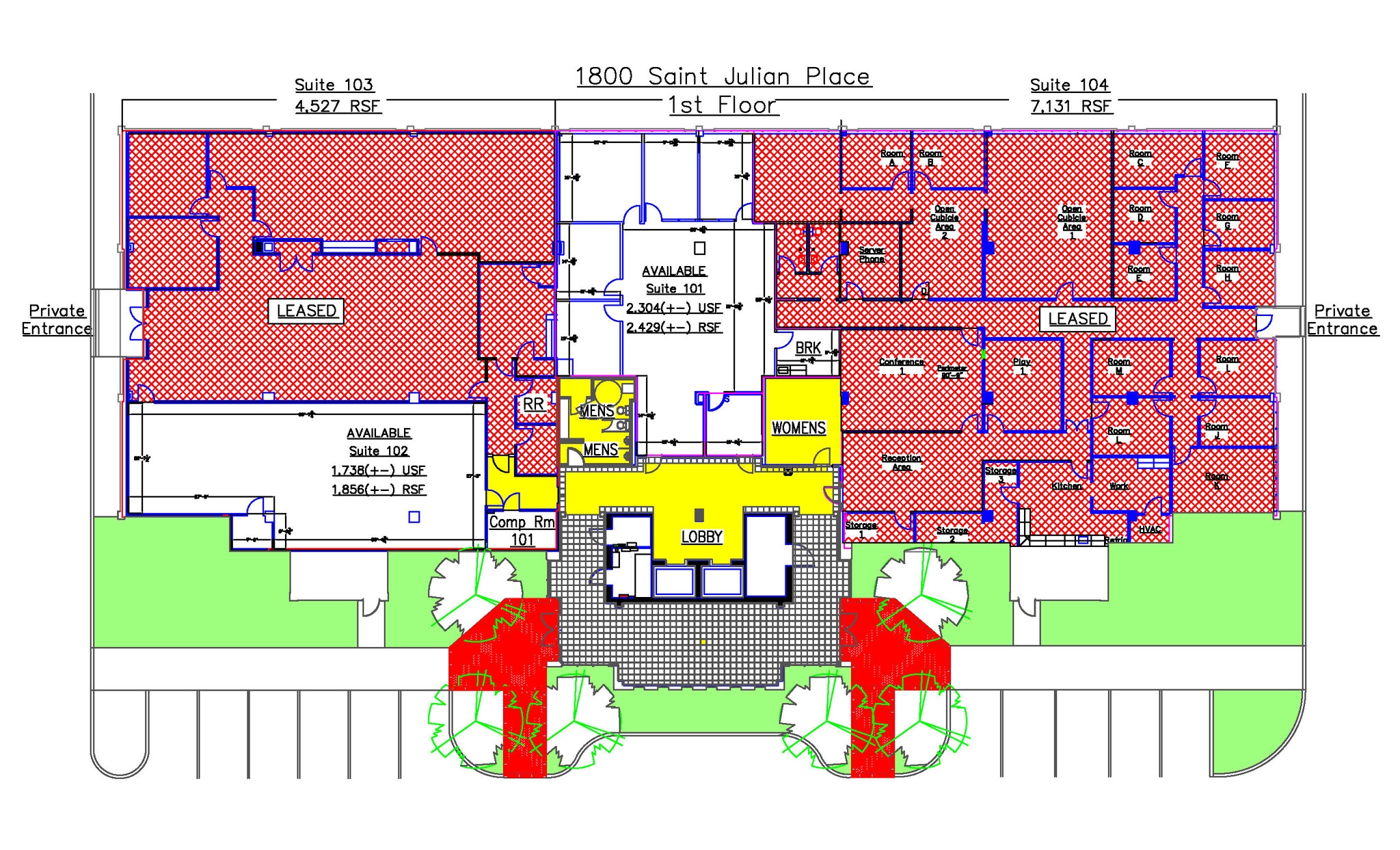 1800 Saint Julian Pl, Columbia, SC for lease Floor Plan- Image 1 of 1