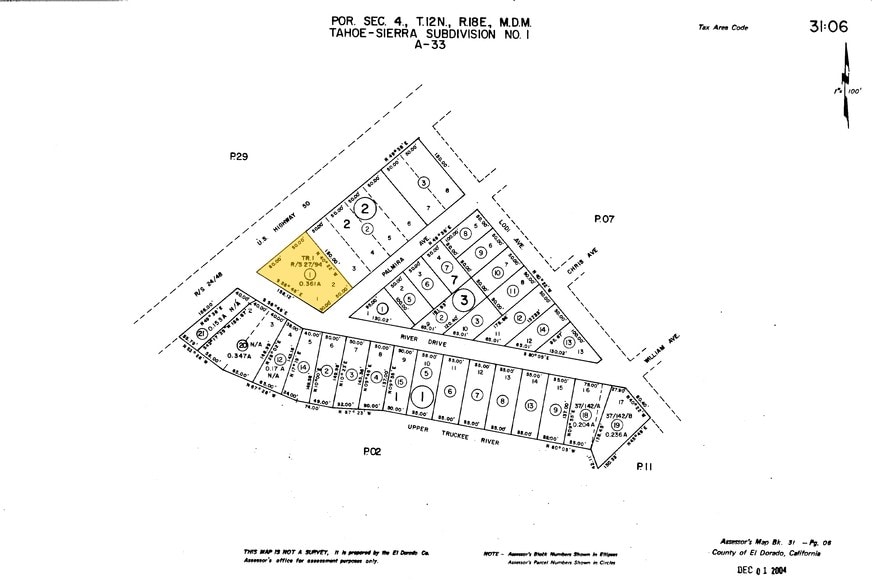 2440 Lake Tahoe Blvd, South Lake Tahoe, CA à vendre - Plan cadastral - Image 2 de 10