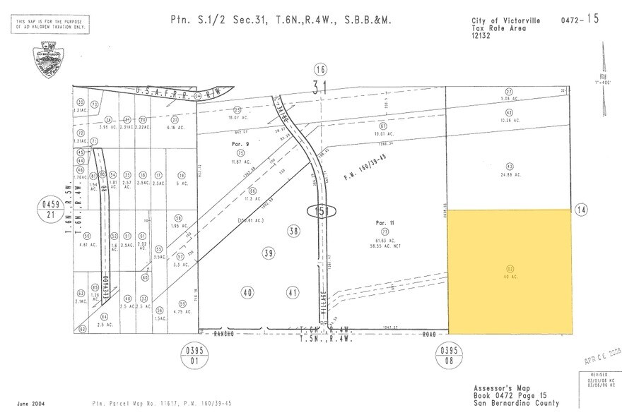 Rancho Rd, Victorville, CA for sale - Plat Map - Image 2 of 2