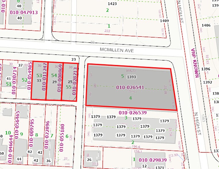 1393 N High St, Columbus, OH à vendre - Plan cadastral - Image 3 de 9