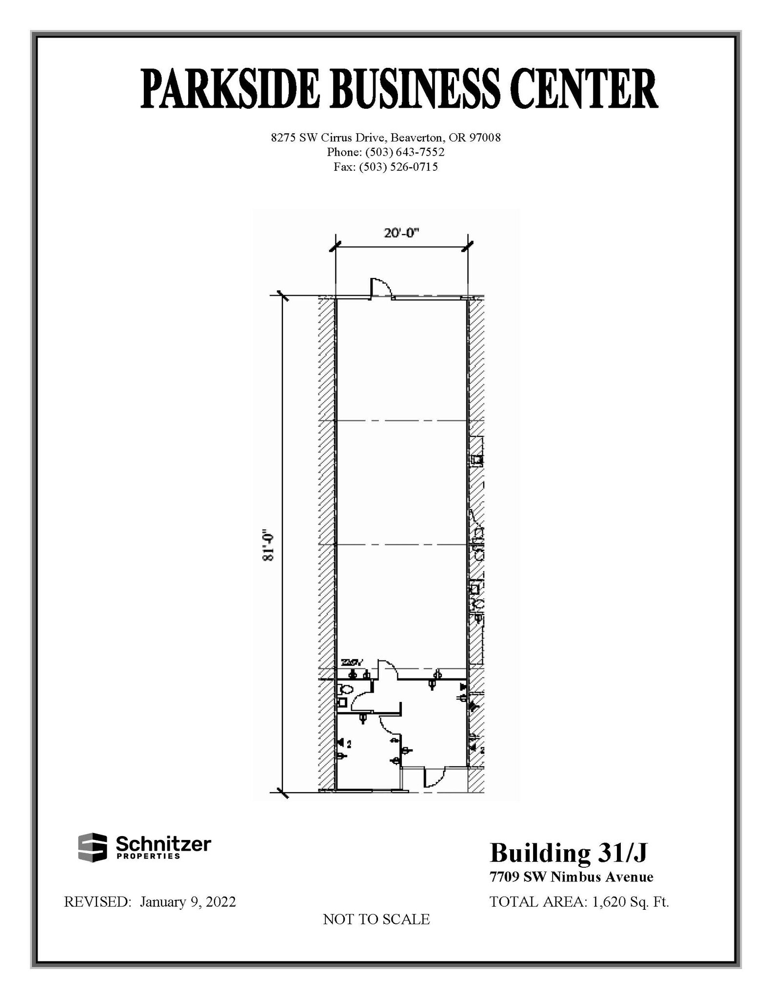 8362-8380 SW Nimbus Ave, Beaverton, OR à louer Plan d’étage- Image 1 de 1