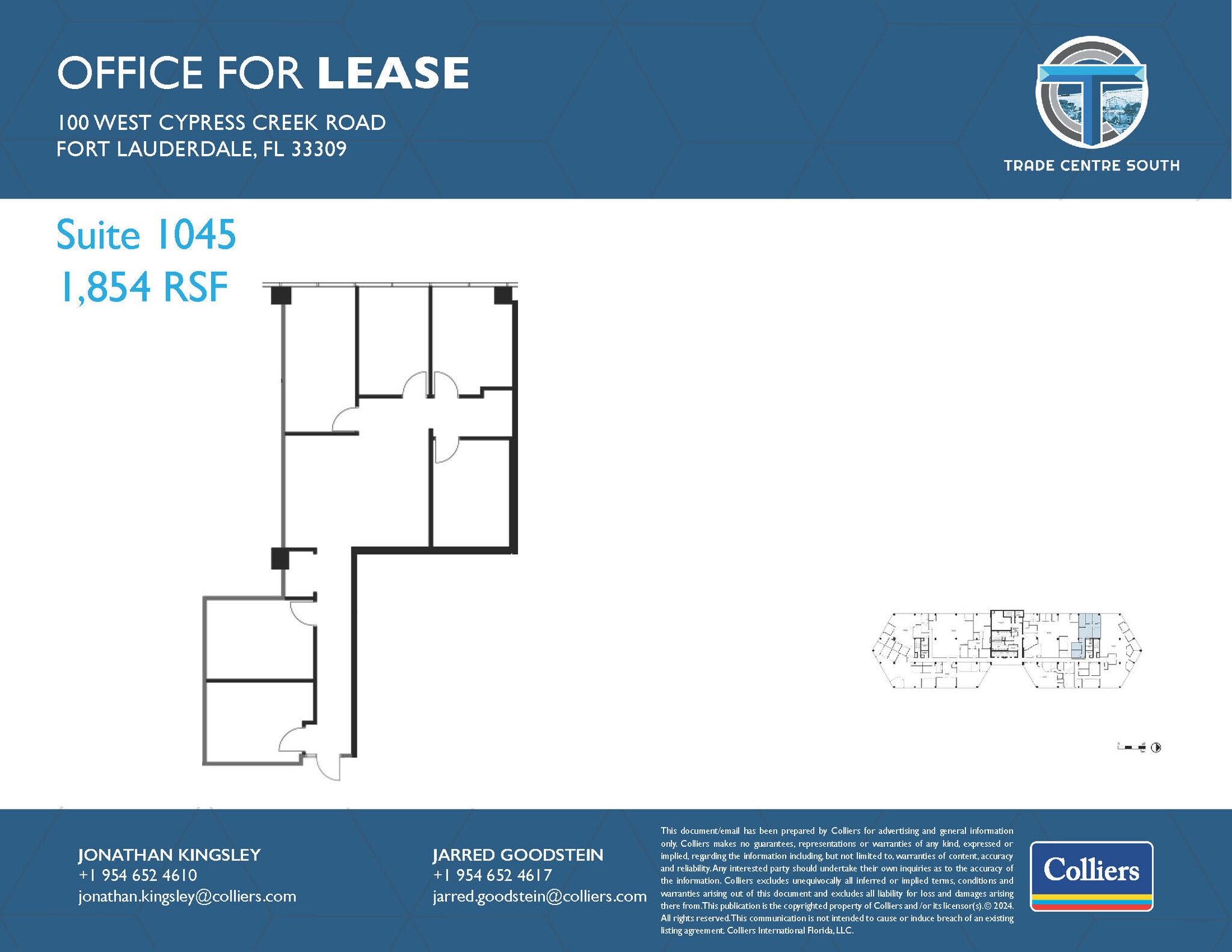 100 W Cypress Creek Rd, Fort Lauderdale, FL for lease Floor Plan- Image 1 of 1