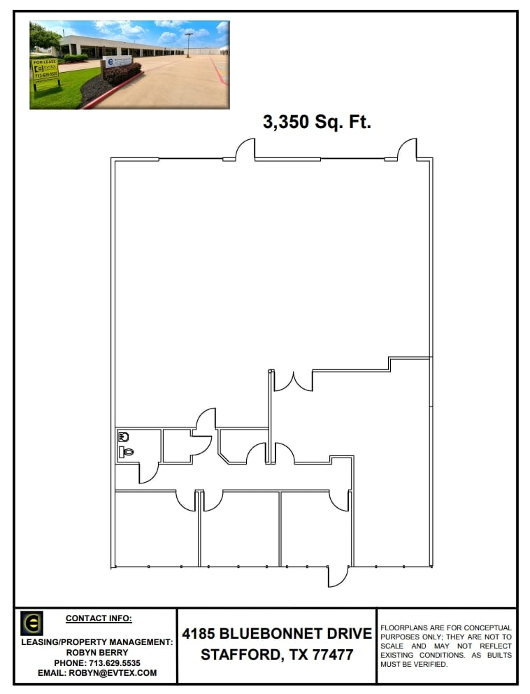 4133-4185 Bluebonnet Dr, Stafford, TX à louer Plan d’étage- Image 1 de 1