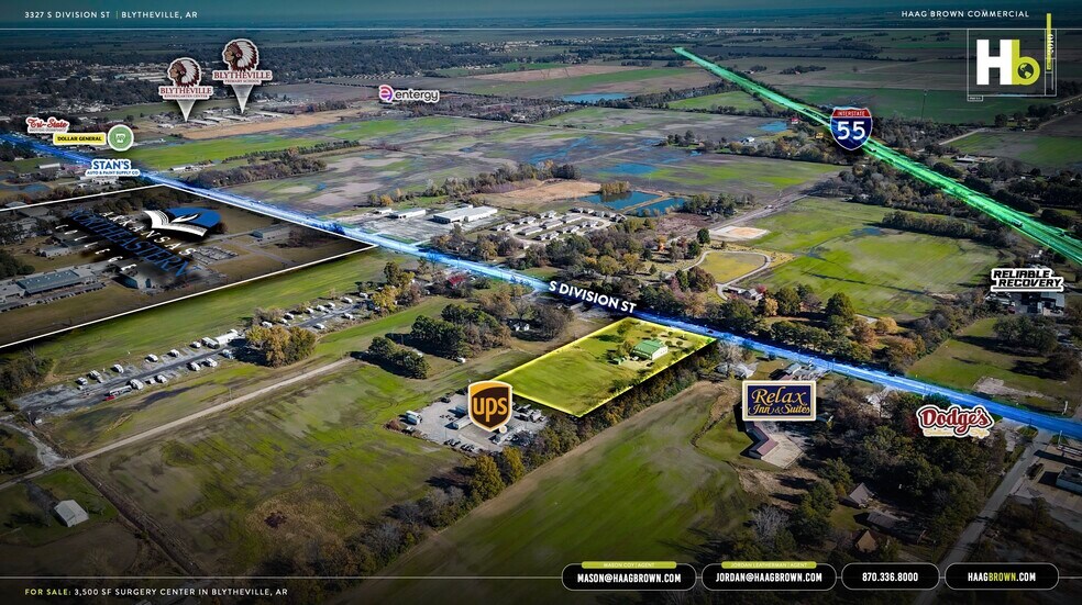 3327 S Division St, Blytheville, AR à vendre - Aérien - Image 3 de 5