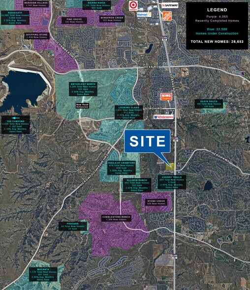 NWC Parker Rd & Pinery Pkwy - RETAIL PAD SITES, Parker, CO for lease - Aerial - Image 2 of 2