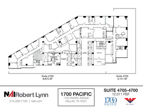 1700 Pacific Ave, Dallas, TX à louer Plan d  tage- Image 2 de 2