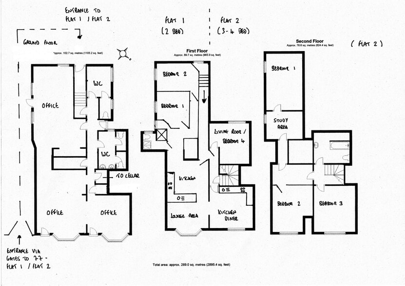 76-77 St. Dunstans St, Canterbury for sale - Floor Plan - Image 2 of 3