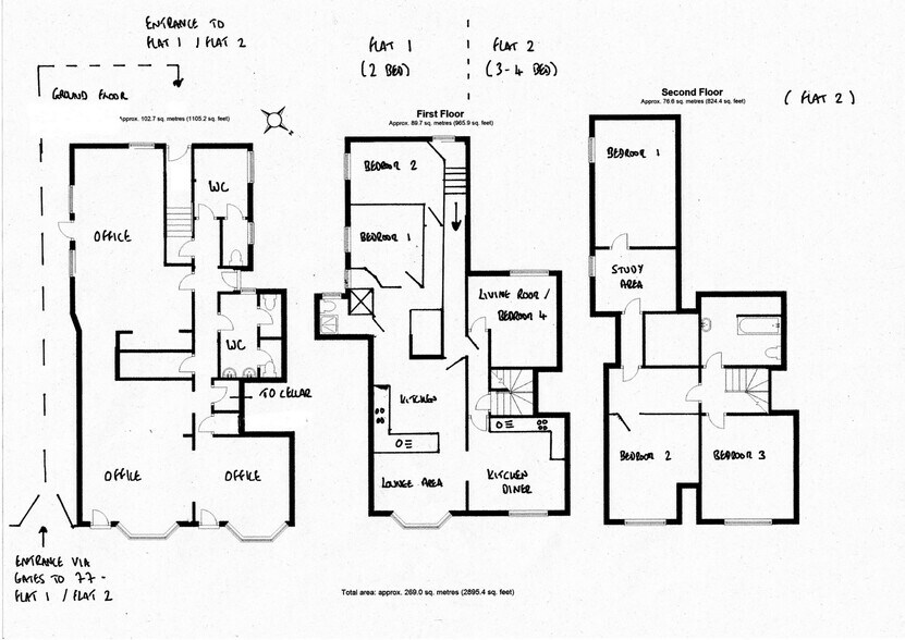 76-77 St. Dunstans St, Canterbury à vendre - Plan d’étage - Image 2 de 3