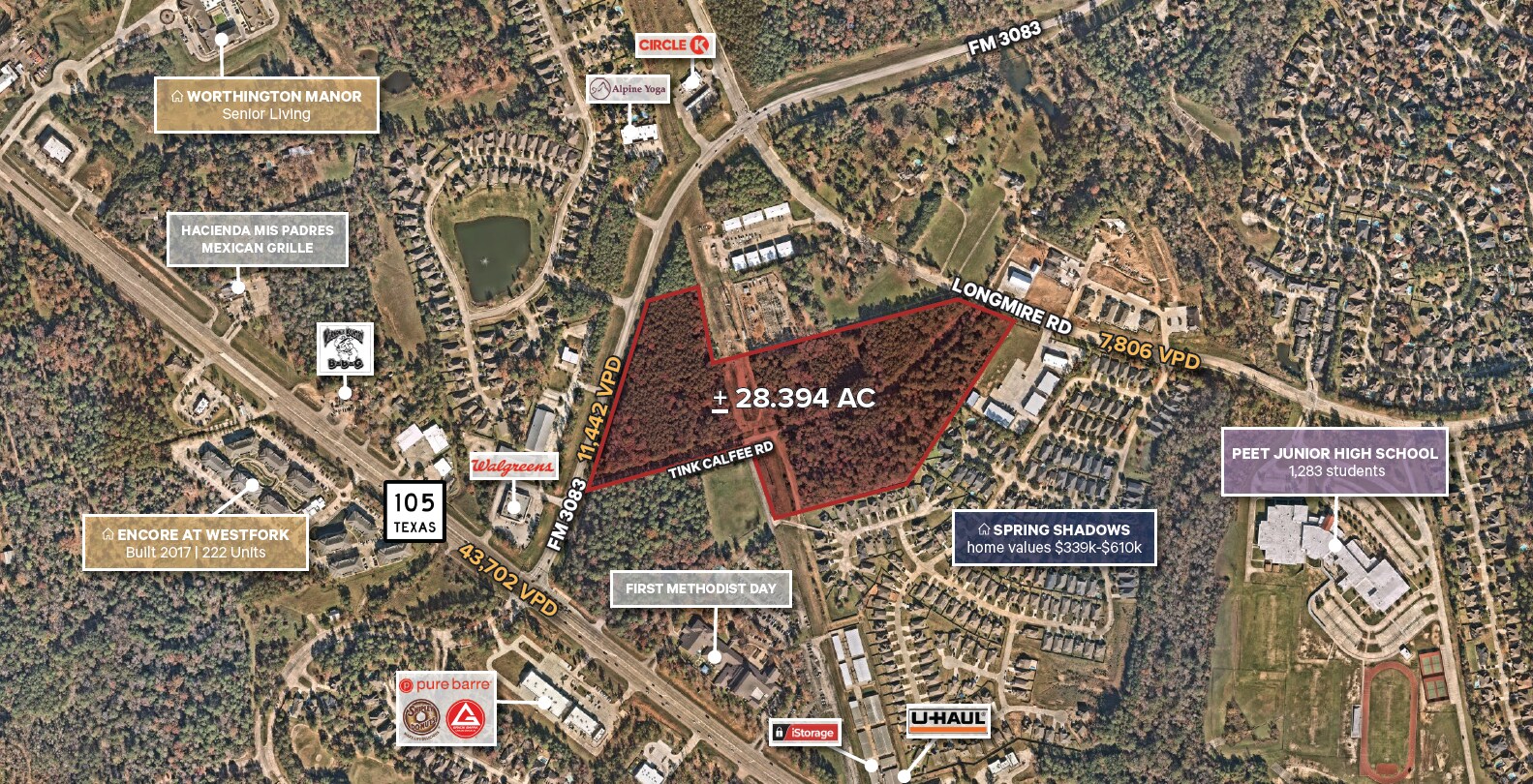 SEQ of FM 3083 and Longmire rd, Conroe, TX à vendre Aérien- Image 1 de 4