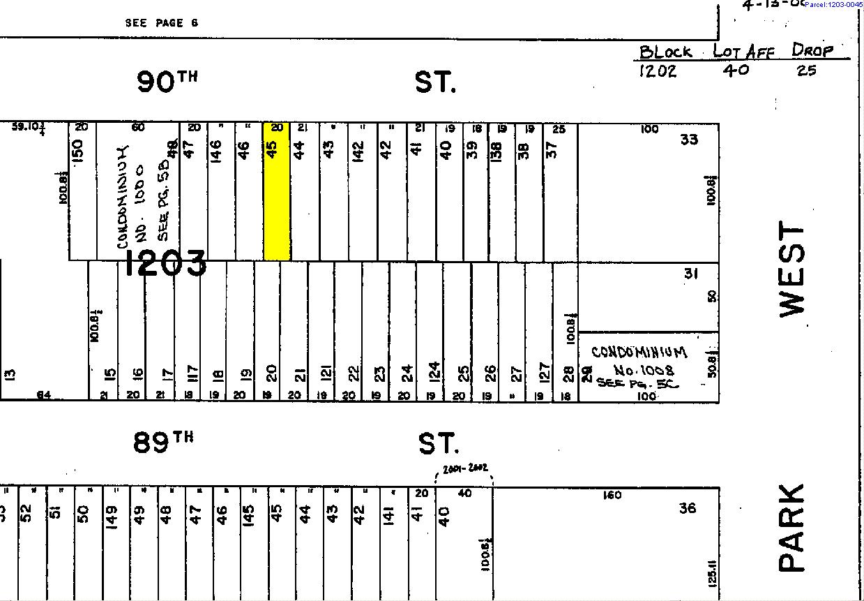 22 W 90th St, New York, NY à vendre Plan cadastral- Image 1 de 1