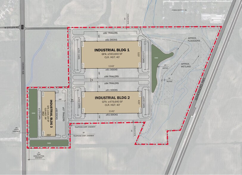 Between S Cicero Ave & Governors Ave, University Park, IL à vendre - Plan de site - Image 2 de 4