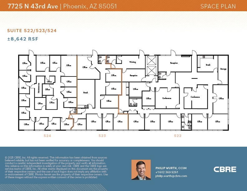 7725 N 43rd Ave, Phoenix, AZ for lease Floor Plan- Image 1 of 2