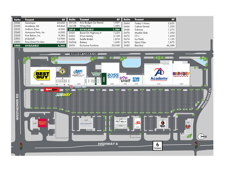 2300-2480 S Hwy 6, Houston, TX à louer - Plan de site - Image 2 de 7