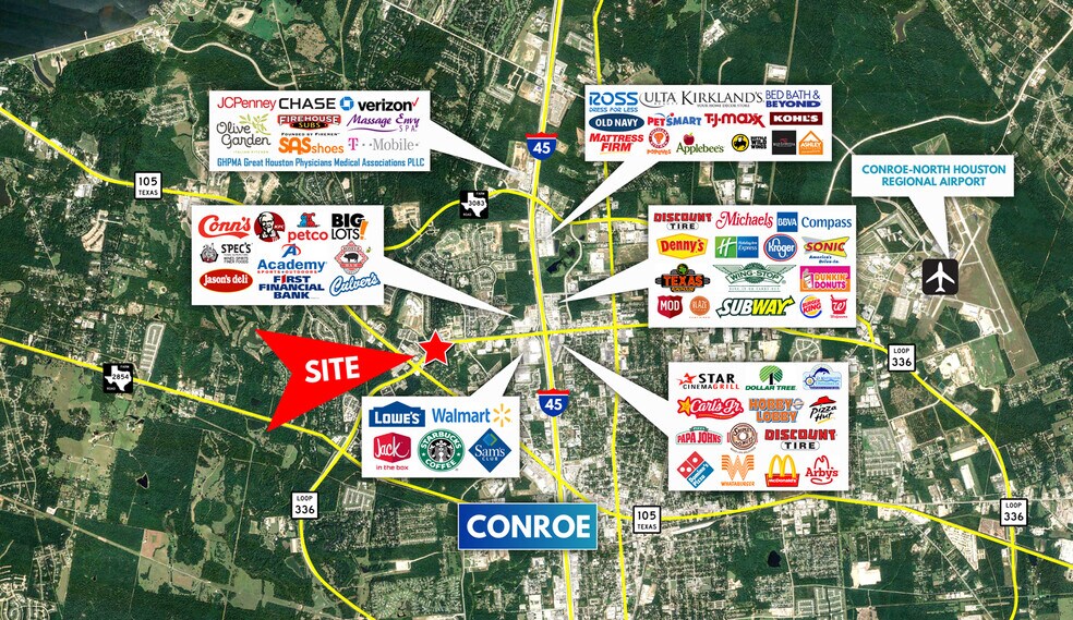 2245 N Loop 336 W, Conroe, TX à louer - Aérien - Image 2 de 2