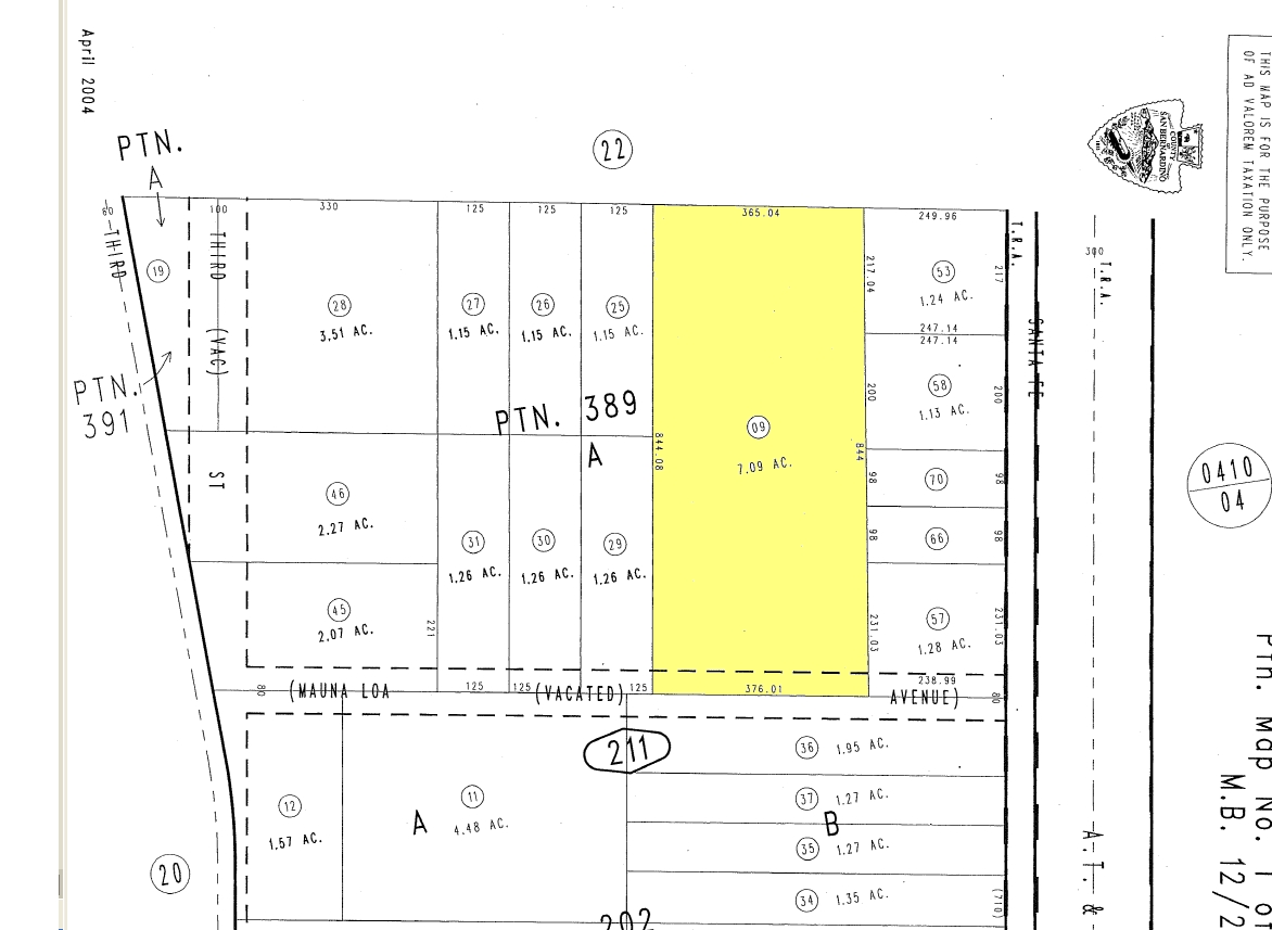 Hesperia Rd & Mojave St, Hesperia, CA à vendre Plan cadastral- Image 1 de 2