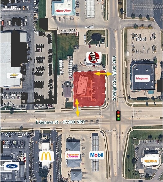 1265 E Geneva St, Delavan, WI à louer - Aérien - Image 2 de 2