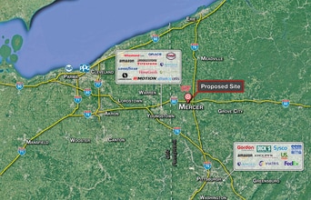 I-80 & Perry Highway, Mercer, PA - Aerial  map view