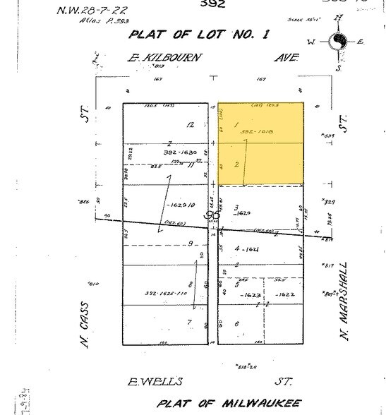 821-833 N Kilbourn Ave, Milwaukee, WI à louer - Plan cadastral - Image 2 de 4