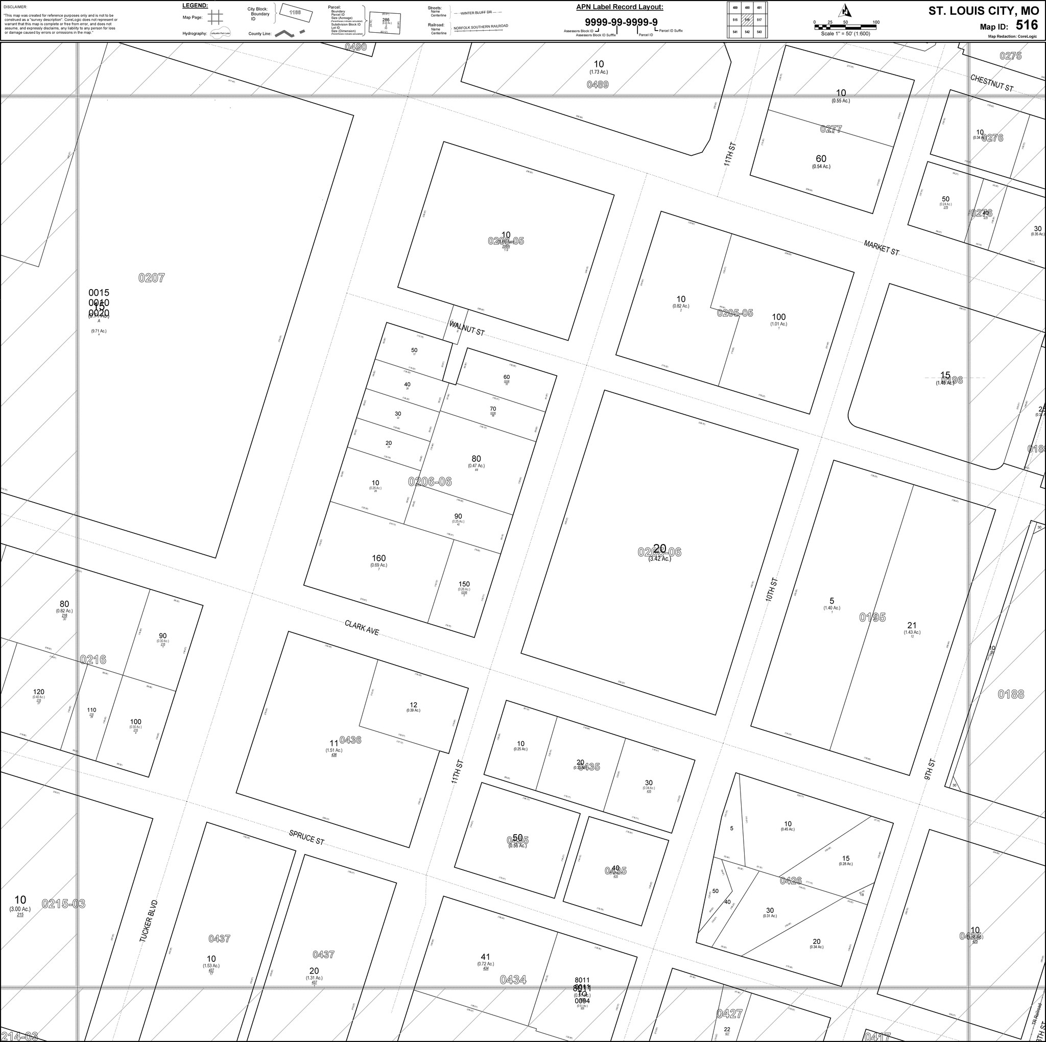 900 Walnut St, Saint Louis, MO à vendre Plan cadastral- Image 1 de 1