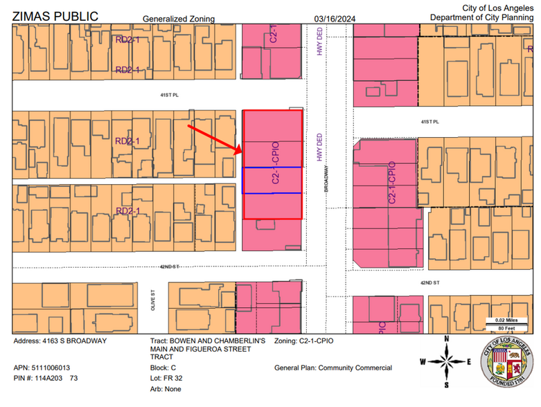 4151 S Broadway, Los Angeles, CA à vendre - Plan cadastral - Image 3 de 4